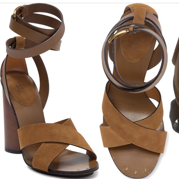 Gucci Shoes - NWT GUCCI candy crossover high heel sandal in brown size 39